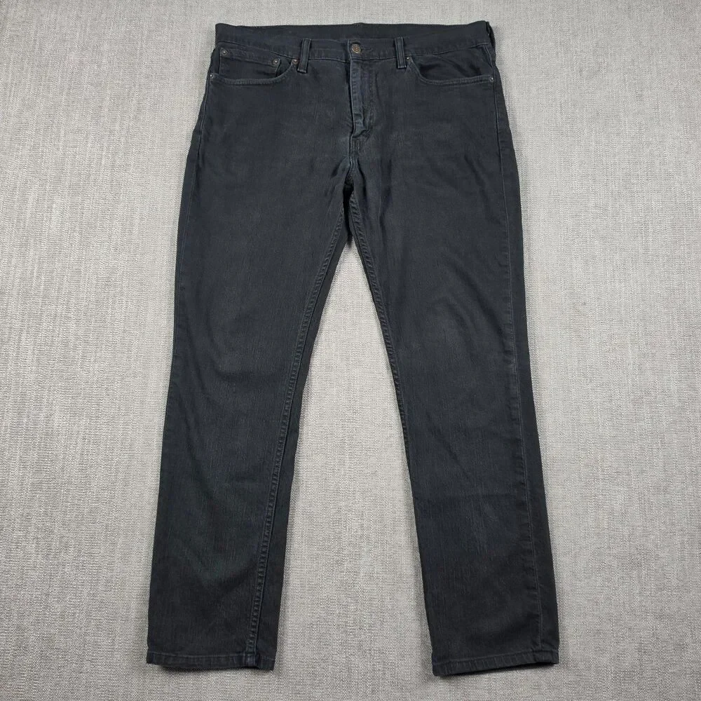 Levi's 511 Straight Leg Jeans Men's 36x30 Black Stretch Denim Pants Grunge Y2K